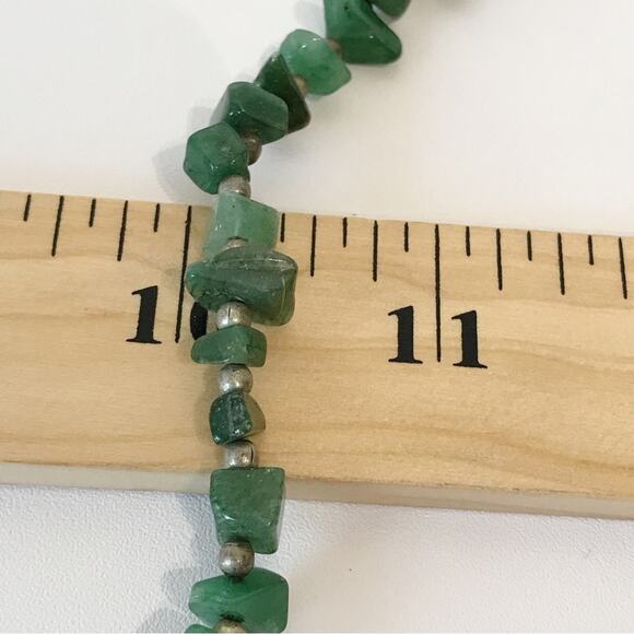 Green Jade Jadeite Necklace Uncut Chunk Stones Barrel Clasp - Picture 16 of 16